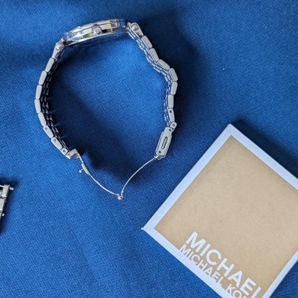 Michael Kors Silver Tone Crystal-Accent Women's Watch - Picture 3 of 7